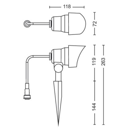 Philips - Foco LED de exterior LED/6W/12V 2700K IP44