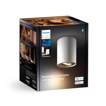 Philips - Foco LED regulable Hue PILLAR 1xGU10/4,2W/230V 2200-6500K + control remoto blanco