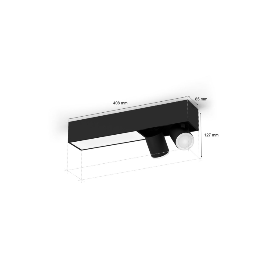 Philips - Foco LED RGBW regulable Hue CENTRIS 2xGU10/4,2W/230V + LED/11W 2000-6500K
