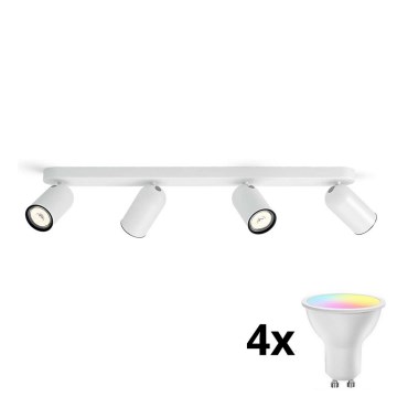 Philips - Foco LED RGBW regulable PONGEE 4xGU10/4,9W/230V 2700-6500K blanco