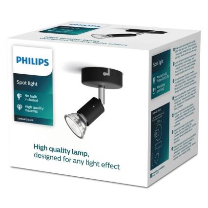 Philips - Foco 1xGU10/50W/230V negro