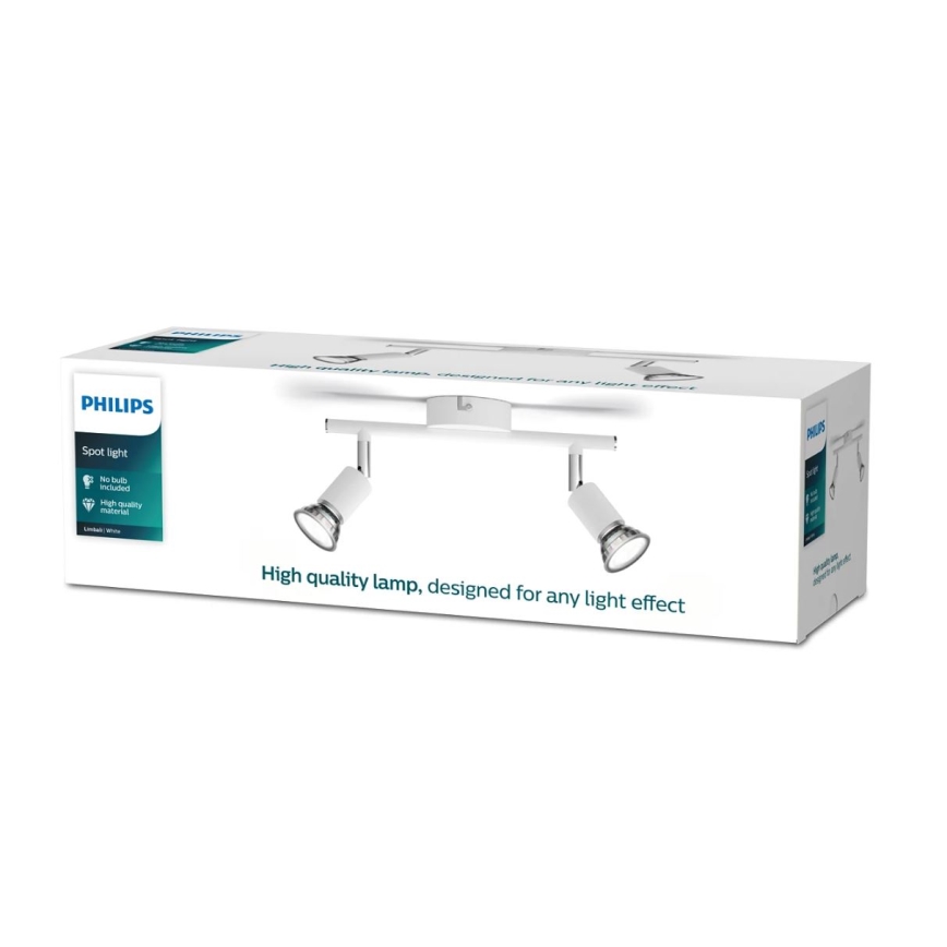 Philips - Foco 2xGU10/50W/230V blanco