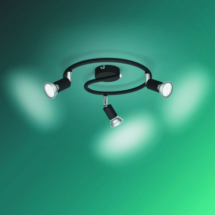 Philips - Foco 3xGU10/50W/230V negro