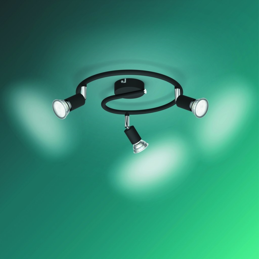 Philips - Foco 3xGU10/50W/230V negro