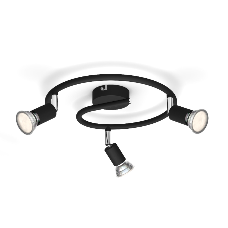 Philips - Foco 3xGU10/50W/230V negro