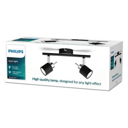 Philips - Foco 2xGU10/35W/230V negro