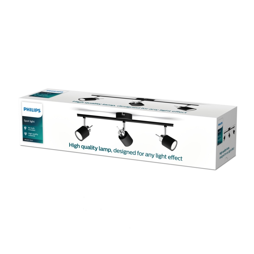 Philips - Foco 3xGU10/35W/230V negro