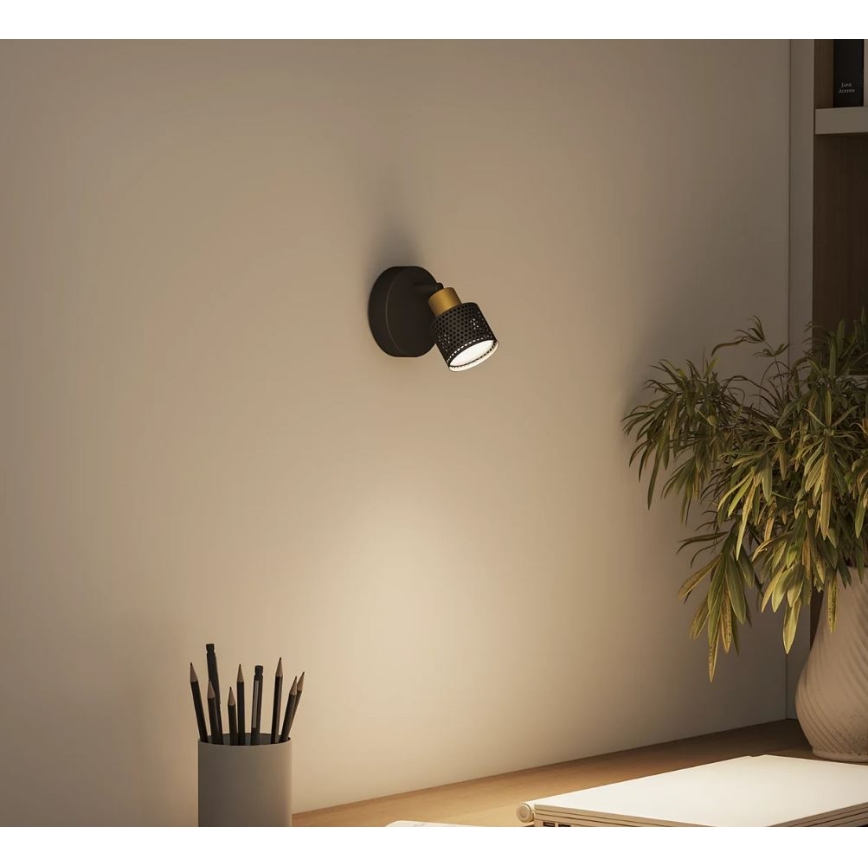 Philips - Foco NIALL 1xGU10/5W/230V negro/latón