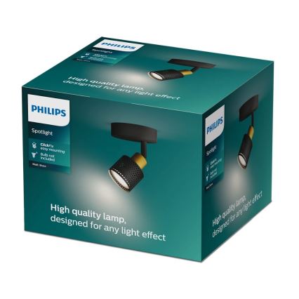 Philips - Foco NIALL 1xGU10/5W/230V negro/latón