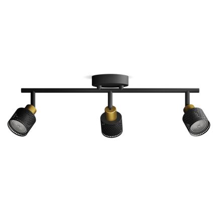 Philips - Foco NIALL 3xGU10/5W/230V negro/latón
