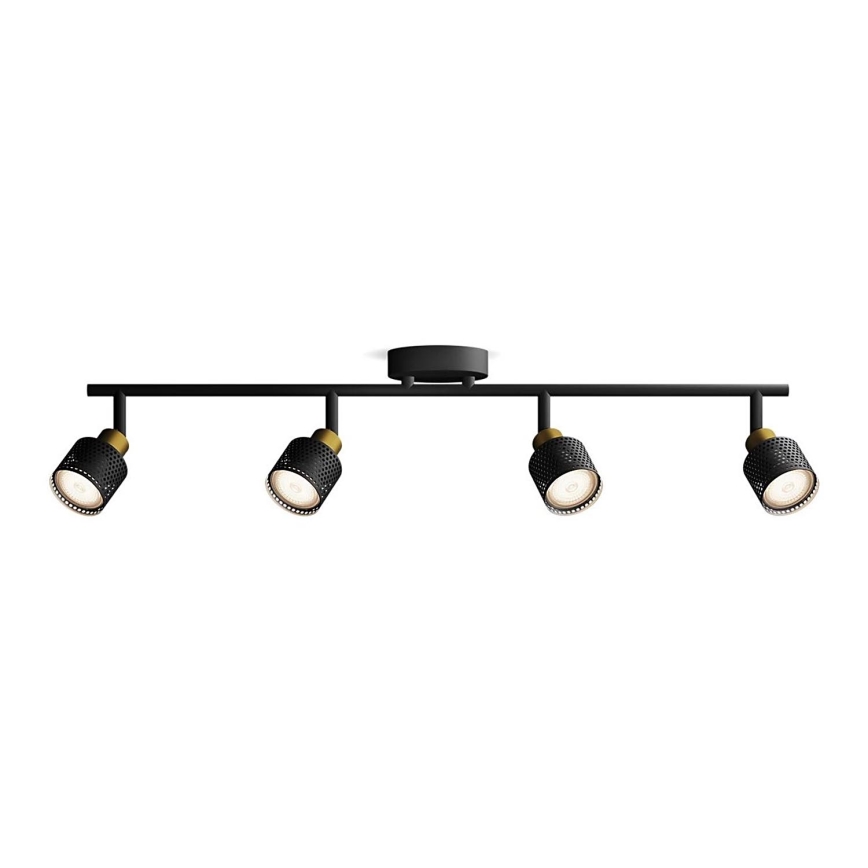 Philips - Foco NIALL 4xGU10/5W/230V negro/latón