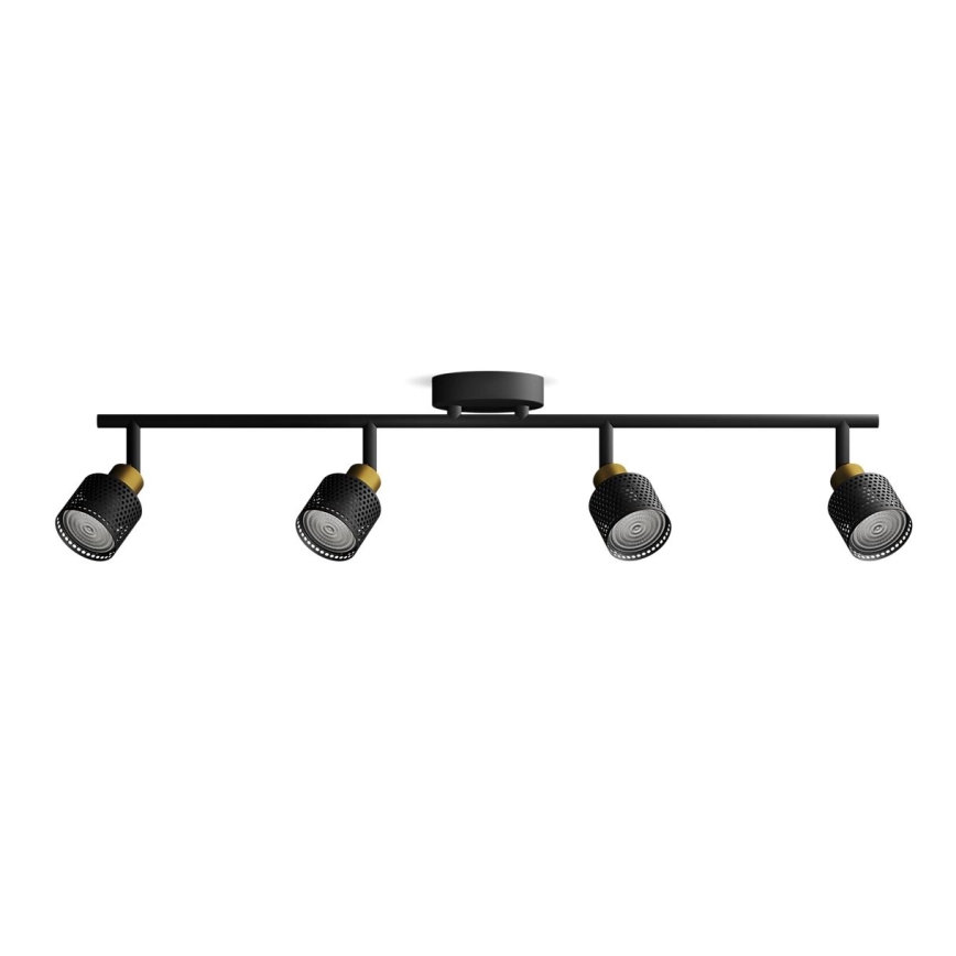 Philips - Foco NIALL 4xGU10/5W/230V negro/latón