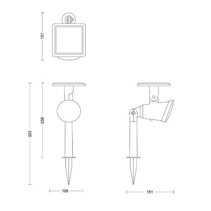 Philips - Foco solar LED JIVIX LED/1,4W/3,7V 1800 mAh IP44