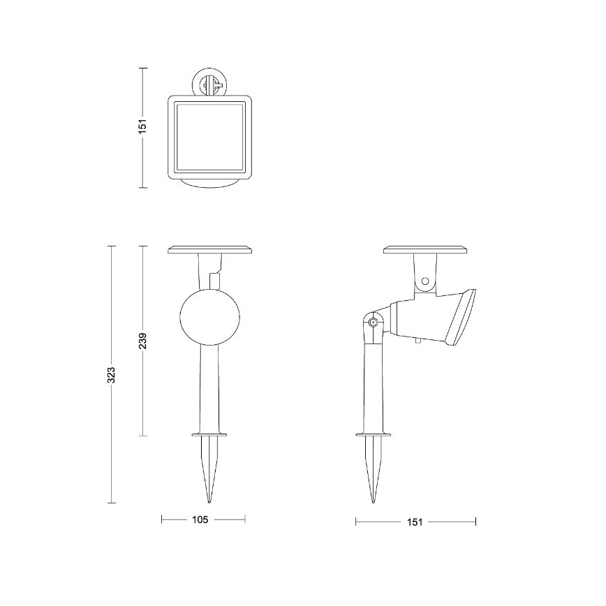 Philips - Foco solar LED JIVIX LED/1,4W/3,7V 1800 mAh IP44