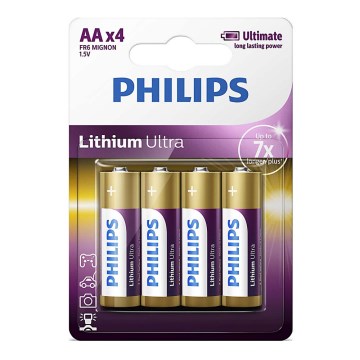 Philips FR6LB4A/10 - 4 unidades Batería de litio AA LITHIUM ULTRA 1,5V 2400mAh