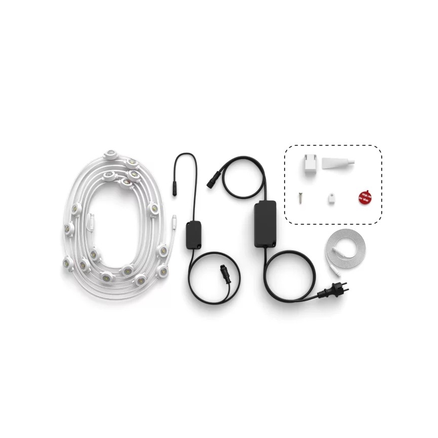 Philips - Guirnalda LED RGBW regulable para exterior Hue FESTAVIA, 32 LEDs, 18 m, 1000–20000 K, IP65