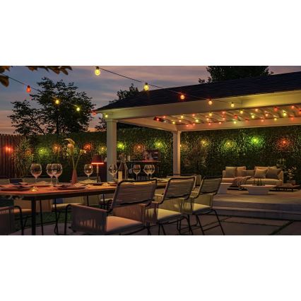 Philips - Guirnalda LED RGBW regulable para exterior Hue FESTAVIA, 20 LEDs, 14 m, IP65
