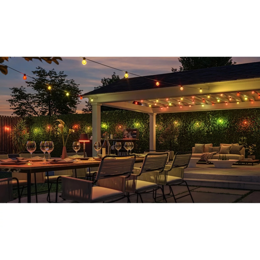 Philips - Guirnalda LED RGBW regulable para exterior Hue FESTAVIA, 20 LEDs, 14 m, IP65