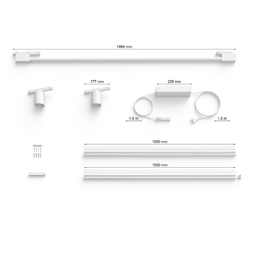 Philips - Juego de 3 focos de pared LED RGB regulables para sistema de riel Hue PERIFO LED/39,9W/230V 2000-6500K