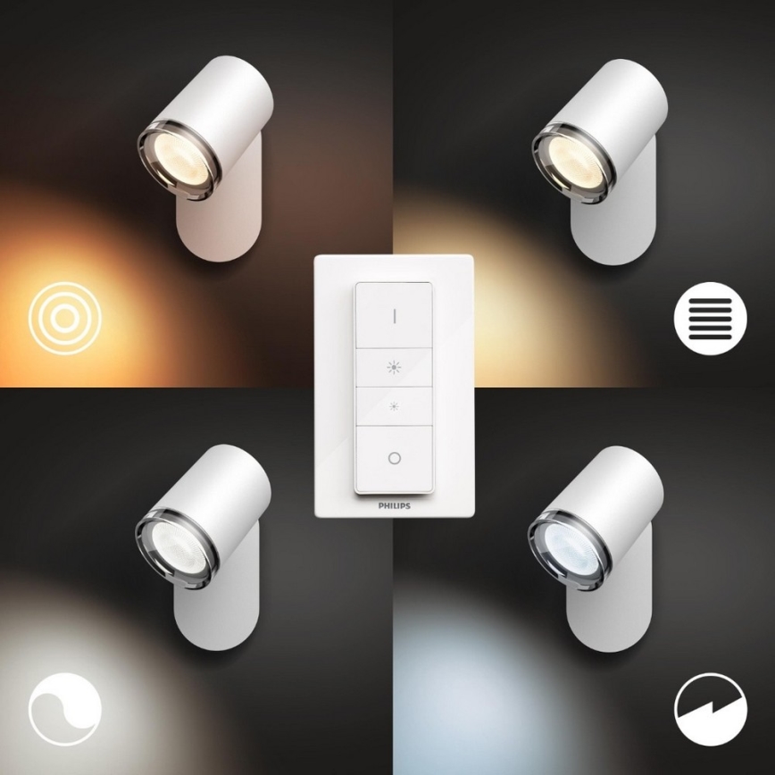 Philips - Lámpara de baño LED regulable Hue ADORE 1xGU10/5W/230V IP44 + mando a distancia