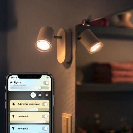 Philips - Lámpara de baño LED regulable Hue ADORE 1xGU10/5W/230V IP44 + mando a distancia