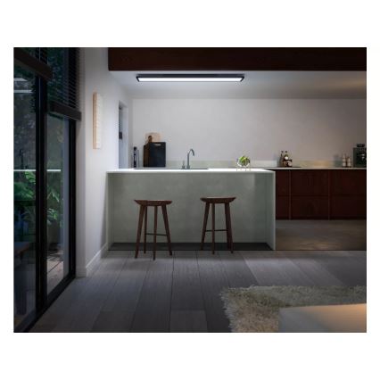Philips - Lámpara de techo LED regulable Hue AURELLE LED/39W/230V 2200-6500K 120x30 cm negra