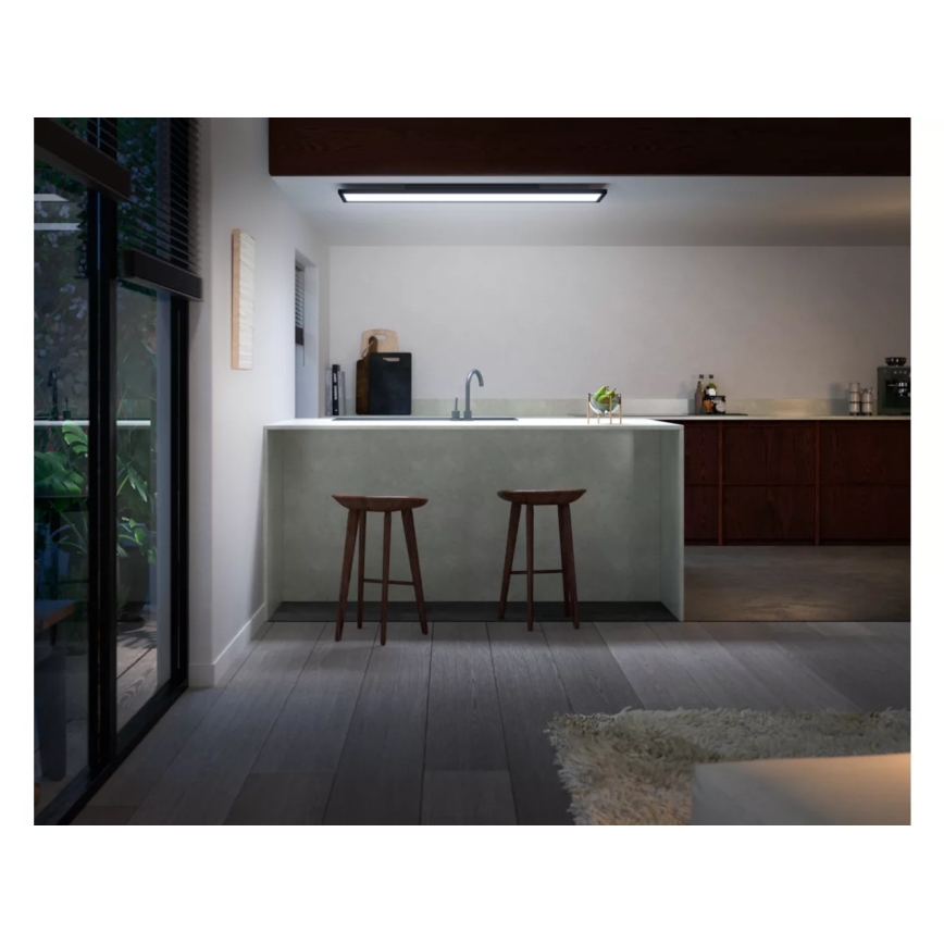 Philips - Lámpara de techo LED regulable Hue AURELLE LED/39W/230V 2200-6500K 120x30 cm negra