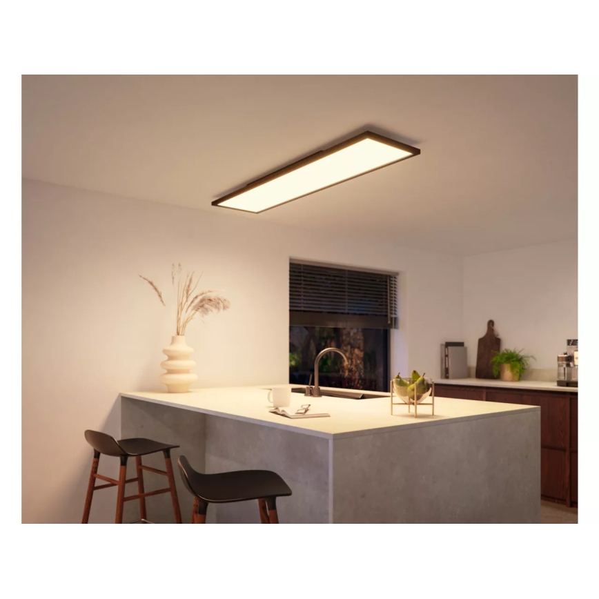 Philips - Lámpara de techo LED regulable Hue AURELLE LED/39W/230V 2200-6500K 120x30 cm negra