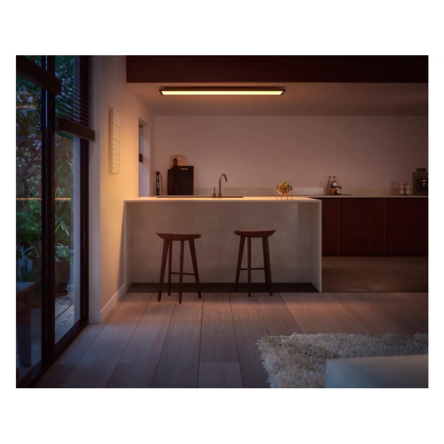 Philips - Lámpara de techo LED regulable Hue AURELLE LED/39W/230V 2200-6500K 120x30 cm negra