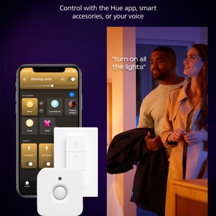Philips - Lámpara de techo LED regulable Hue AURELLE LED/39W/230V 2200-6500K 120x30 cm negra