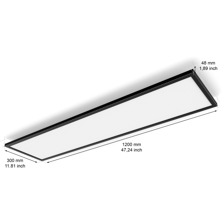 Philips - Lámpara de techo LED regulable Hue AURELLE LED/39W/230V 2200-6500K 120x30 cm negra