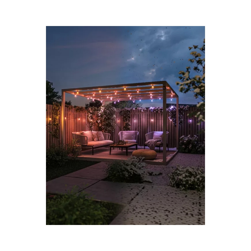 Philips - Hue FESTAVIA Guirnalda de exterior regulable LED RGBW, 30 LEDs, 21 m, IP65