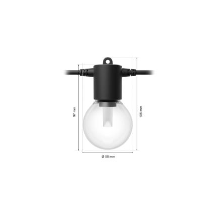 Philips - Hue FESTAVIA Guirnalda de exterior regulable LED RGBW, 30 LEDs, 21 m, IP65