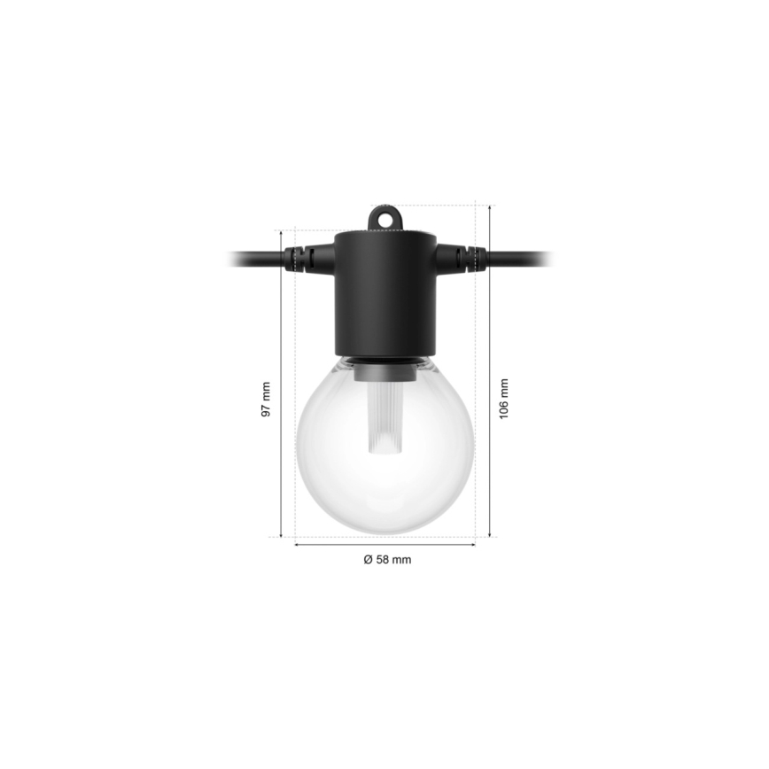 Philips - Hue FESTAVIA Guirnalda de exterior regulable LED RGBW, 30 LEDs, 21 m, IP65