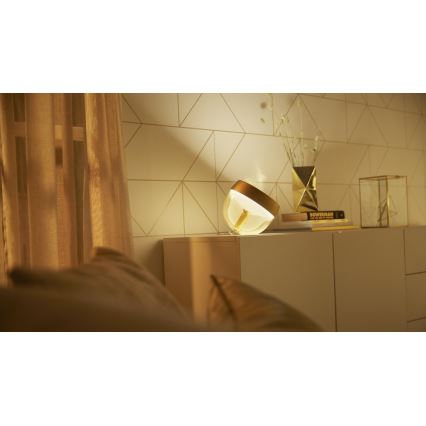 Philips - Lámpara de mesa regulable LED RGB Hue IRIS LED/8,2W/230V 2000-6500K dorada