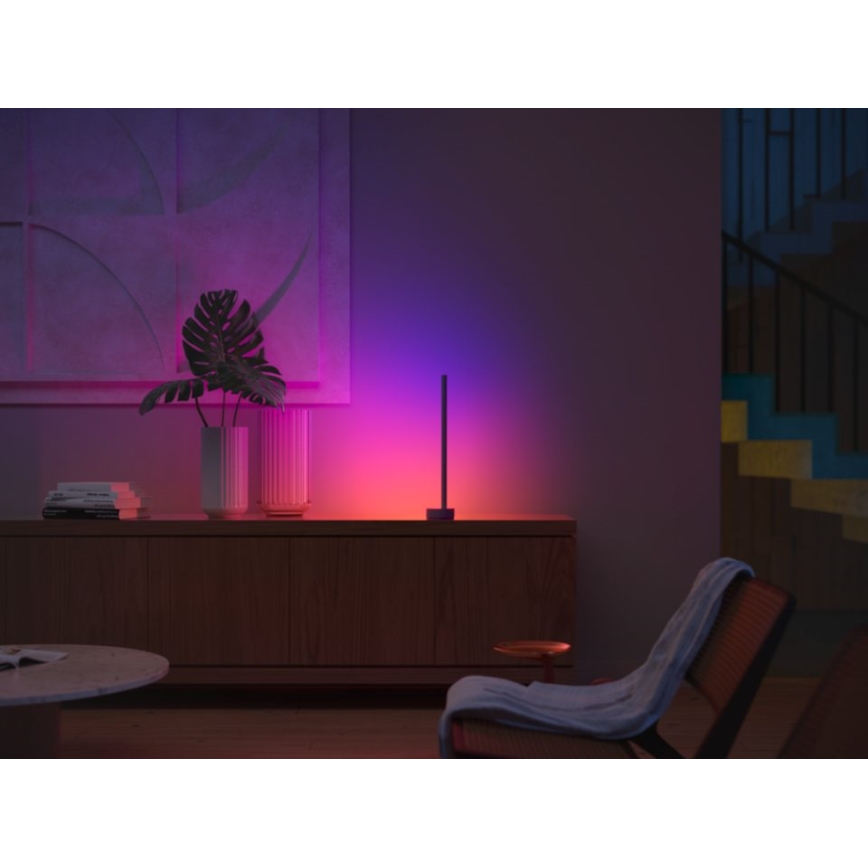Philips - Lámpara de mesa LED RGB regulable Hue SIGNE LED/12W/230V 2000-6500K negra