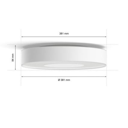 Philips - Lámpara de techo LED RGB regulable Hue INFUSE LED/33,5W/230V 2000-6500K Ø 381 mm blanca