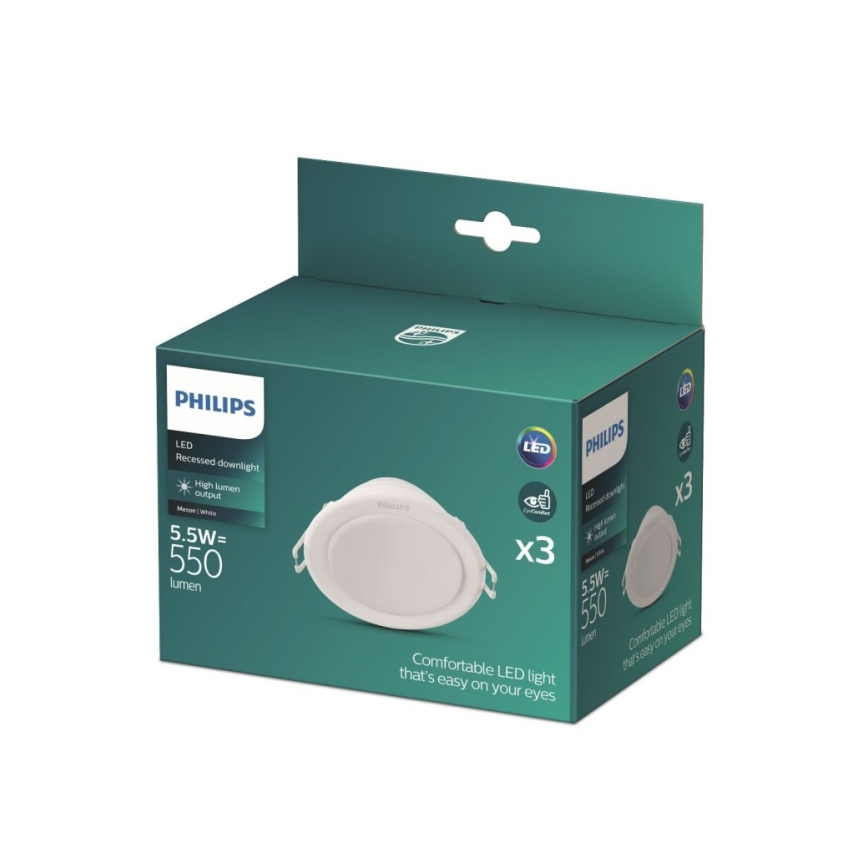 Philips - JUEGO 3x Lámparas de techo LED MESON LED/5,5W/230V 4000K