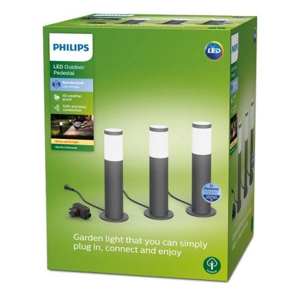 Philips - JUEGO 3x Lámpara LED de exterior GARDENLINK LED/24W/230V 2700K IP44
