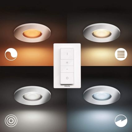 Philips - SET de 3 luces LED regulables para baño Hue ADORE 1xGU10/5W/230V IP44 + mando a distancia