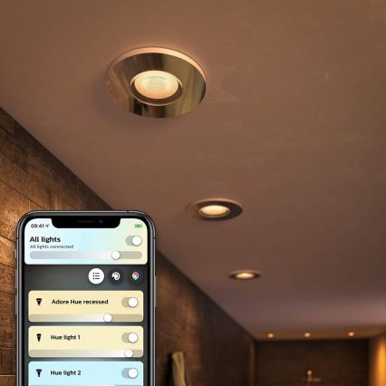 Philips - SET de 3 luces LED regulables para baño Hue ADORE 1xGU10/5W/230V IP44 + mando a distancia