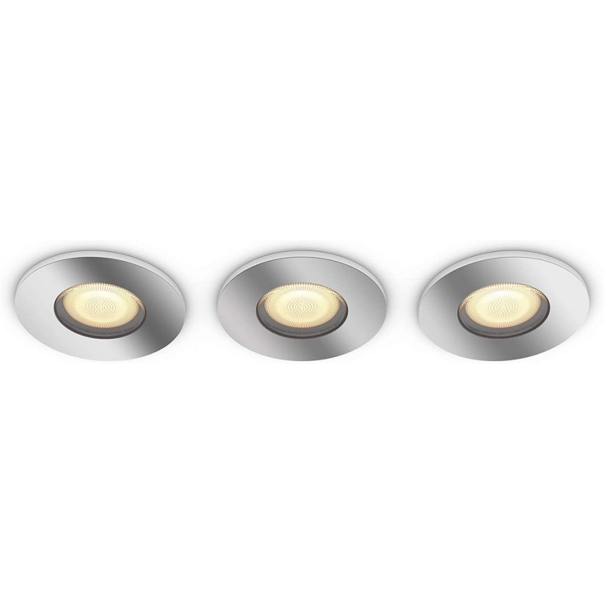 Philips - SET de 3 luces LED regulables para baño Hue ADORE 1xGU10/5W/230V IP44 + mando a distancia