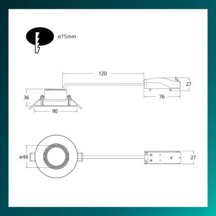Philips - Pack de 3 luminarias empotrables LED regulables CILANTRO, 5W/230V, 2700K, blanco