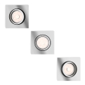 Philips - Juego de 3 downlights empotrables LED RGBW regulables DONEGAL 3x GU10/4,8W/230V + mando a distancia