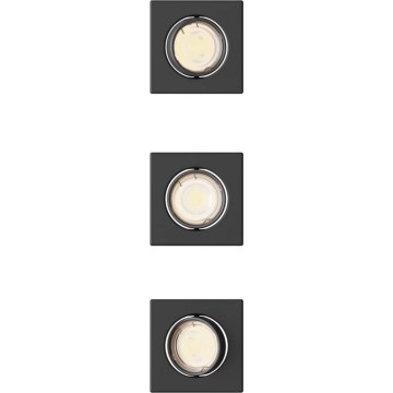 Philips - Juego de 3 luminarias empotrables PERIDOT 1x GU10/7W/230V, negro