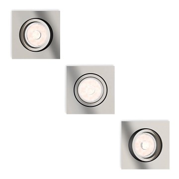 Philips - Juego de 3 luminarias empotradas LED RGBW regulables DONEGAL 3xGU10/4,8W/230V + control remoto