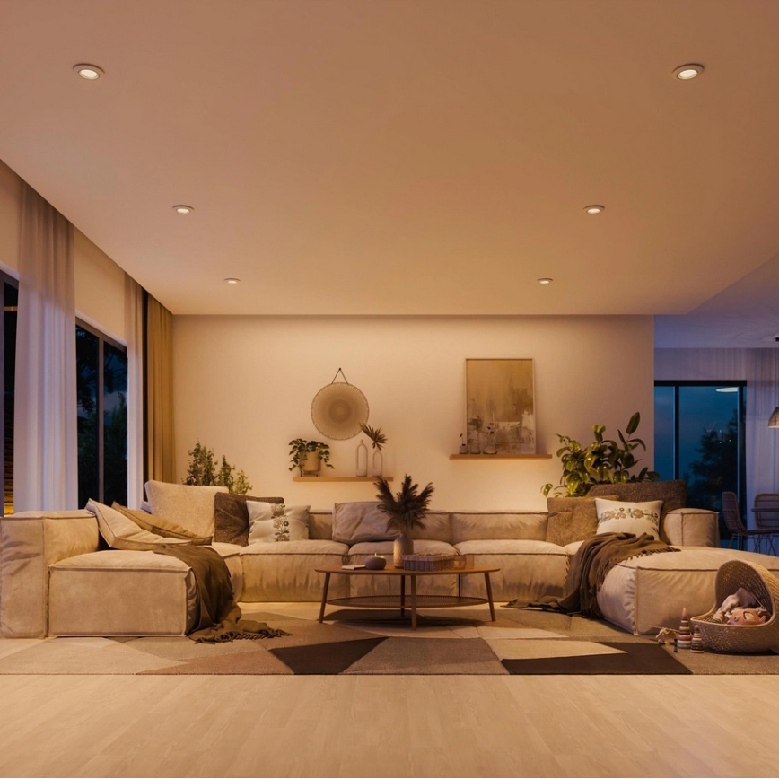 Philips - Juego de 3 luminarias empotradas PERIDOT 1xGU10/7W/230V blanco