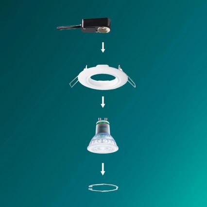 Philips - Juego de 3 luminarias empotradas PERIDOT 1xGU10/7W/230V blanco