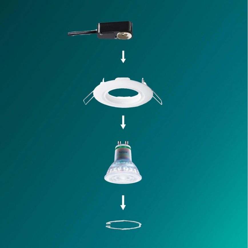 Philips - Juego de 3 luminarias empotradas PERIDOT 1xGU10/7W/230V blanco