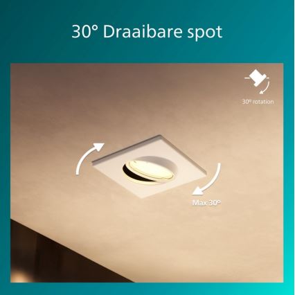 Philips - Juego de 3 luminarias empotradas PERIDOT 1xGU10/7W/230V blanco